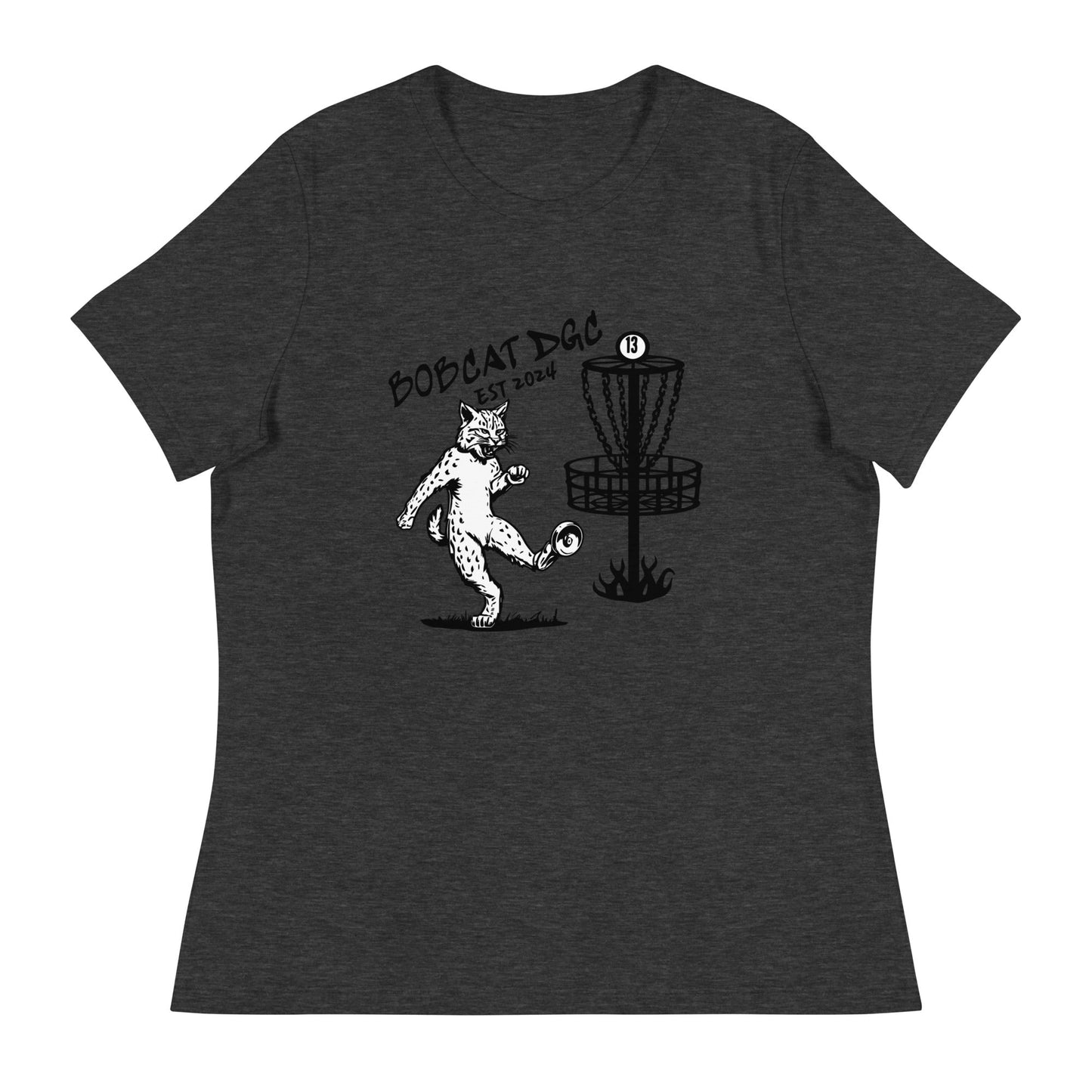 Performance | Women's Relaxed T Shirt | Bobcat DGC | Predator Disc Golf Logo