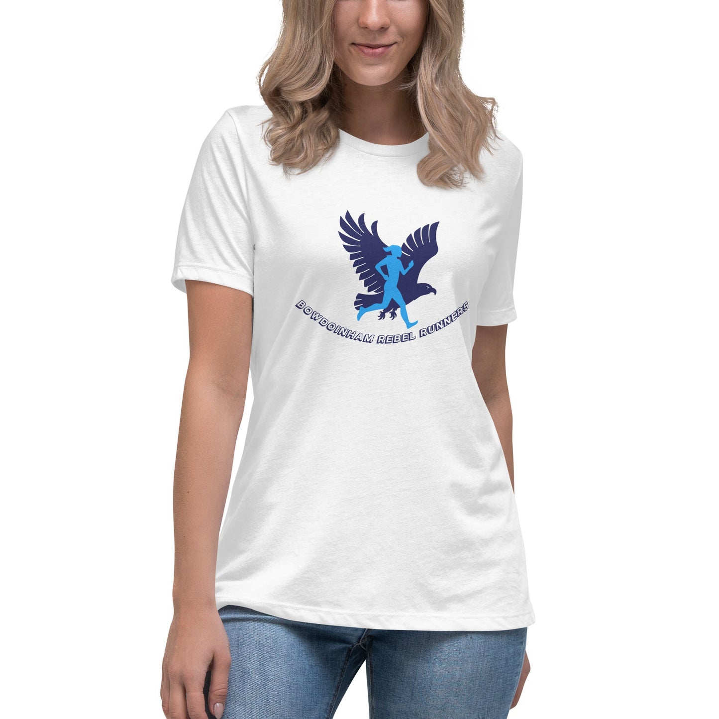 Performance | Women's Relaxed T Shirt | Bowdoinham Rebel Runners | Emblem Logo