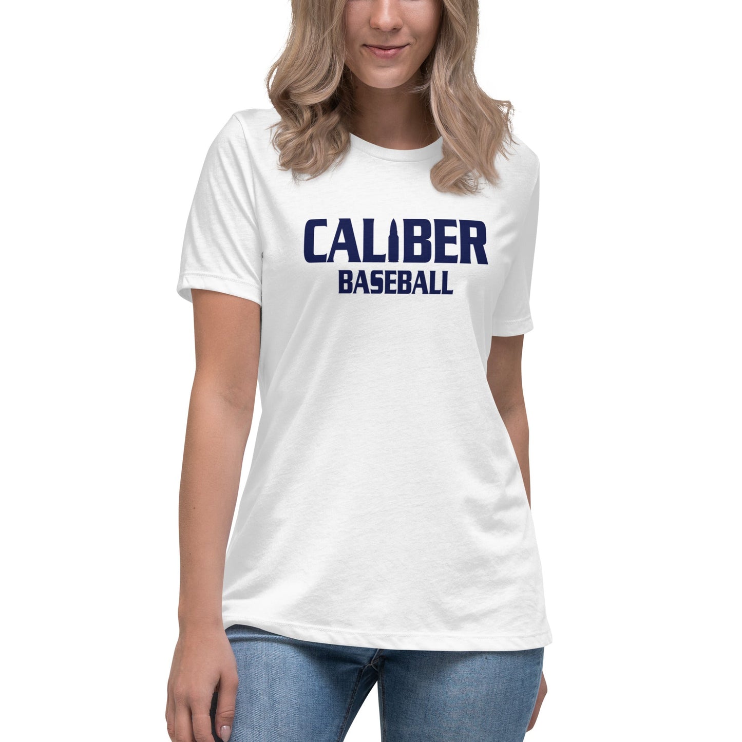 Performance | Women's Relaxed T Shirt | Caliber Baseball | Varsity Script Logo