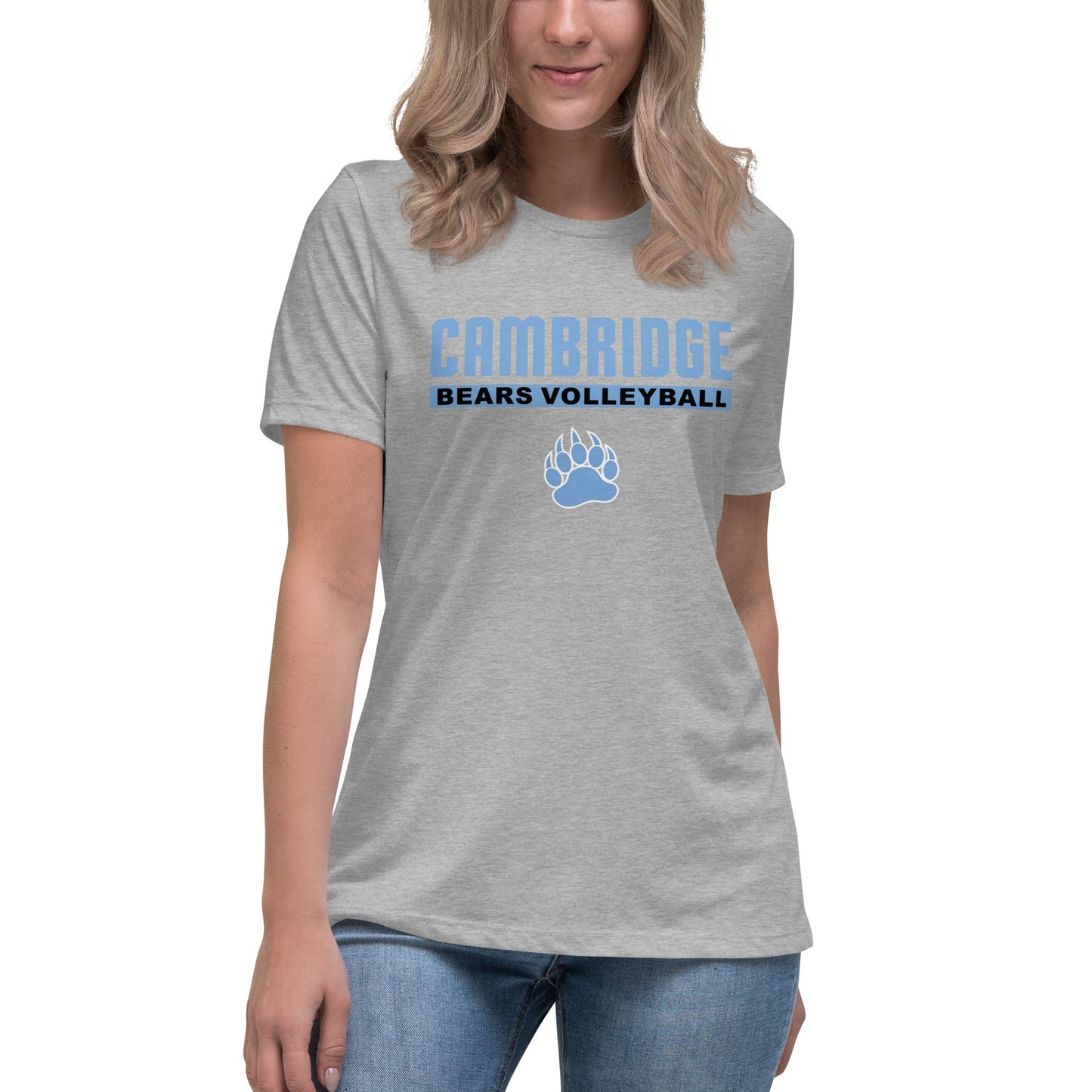 Performance | Women's Relaxed T Shirt | Cambridge Volleyball | Script Paw Logo