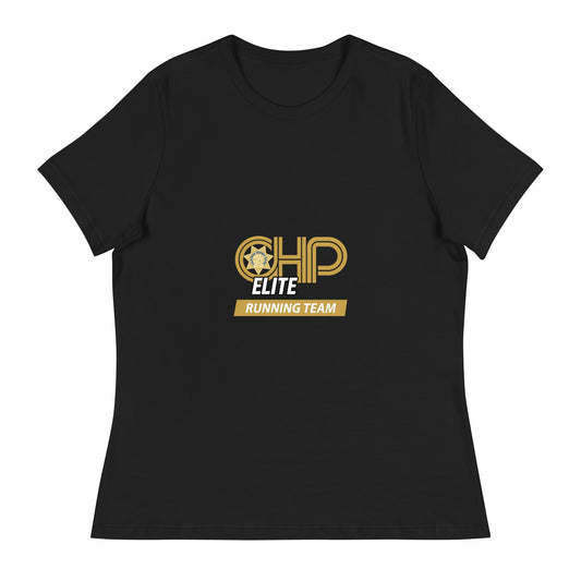 Performance | Women's Relaxed T Shirt | CHP Elite Running Team | Runner Crest Logo