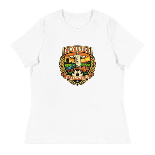 Performance | Women's Relaxed T Shirt | Clay United | Crest Logo