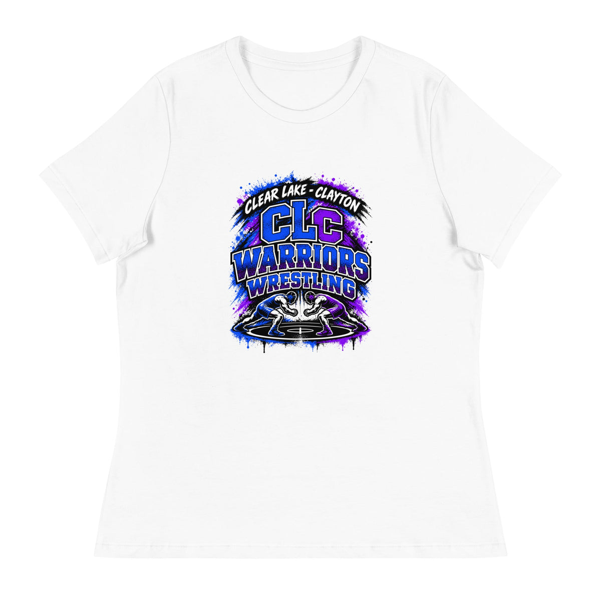 Performance | Women's Relaxed T Shirt | Clear Lake - Clayton Wrestling | Apex Logo