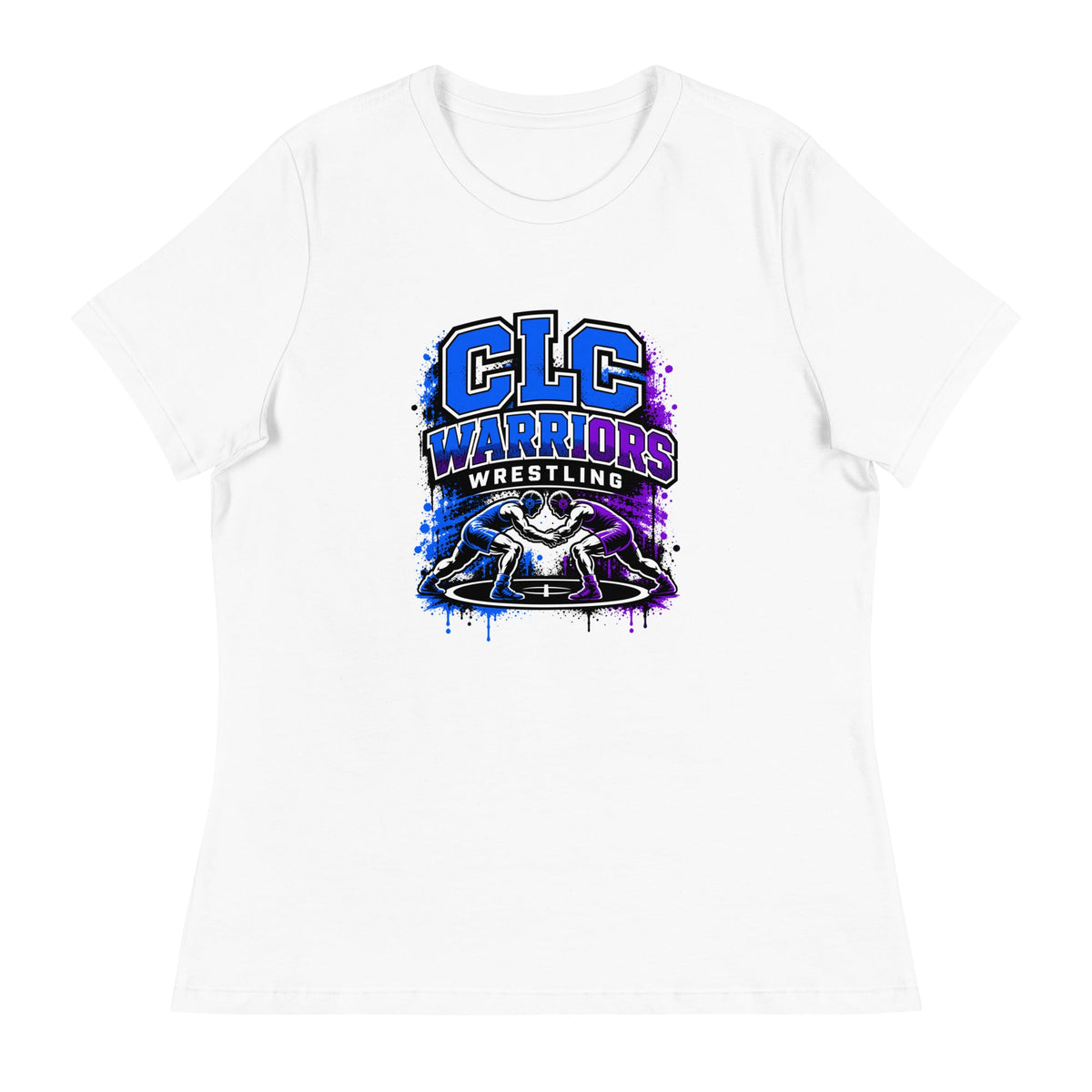 Performance | Women's Relaxed T Shirt | Clear Lake - Clayton Wrestling | Emblem Logo