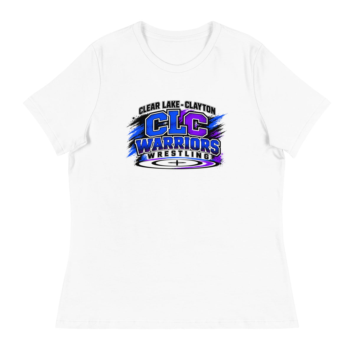Performance | Women's Relaxed T Shirt | Clear Lake - Clayton Wrestling | Vanguard Logo