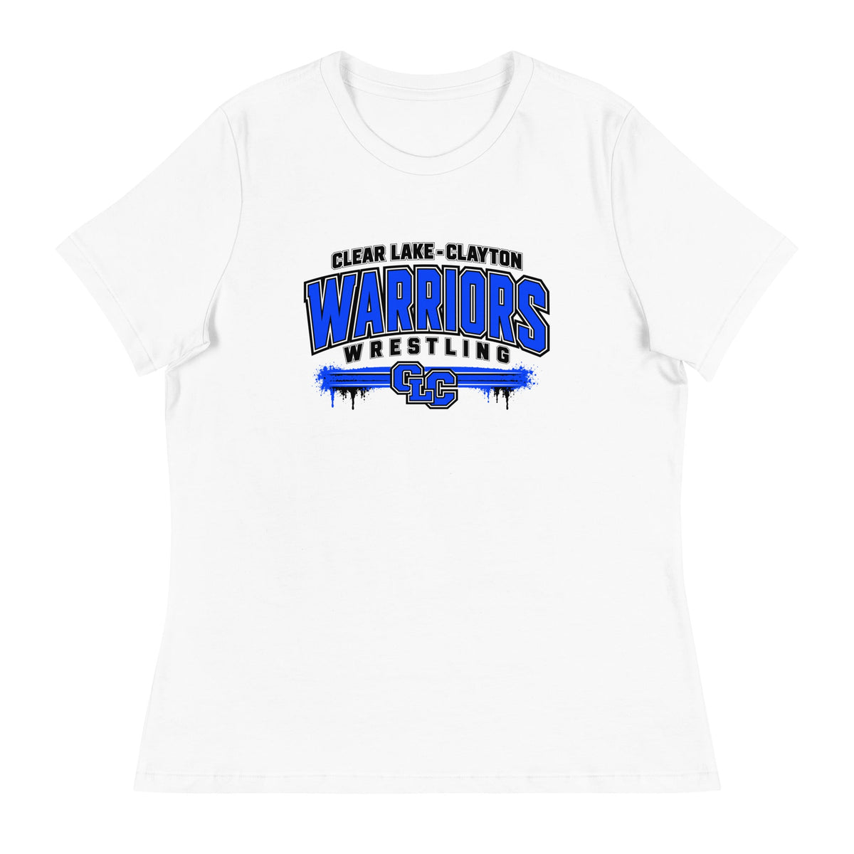Performance | Women's Relaxed T Shirt | Clear Lake - Clayton Wrestling | Warrior Crest Logo