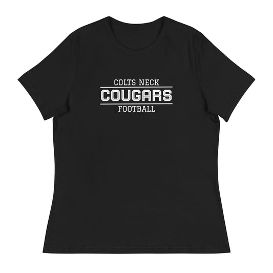 Performance | Women's Relaxed T Shirt | Colts Neck Cougars | Youth Tackle Football (AYF) | Script Logo