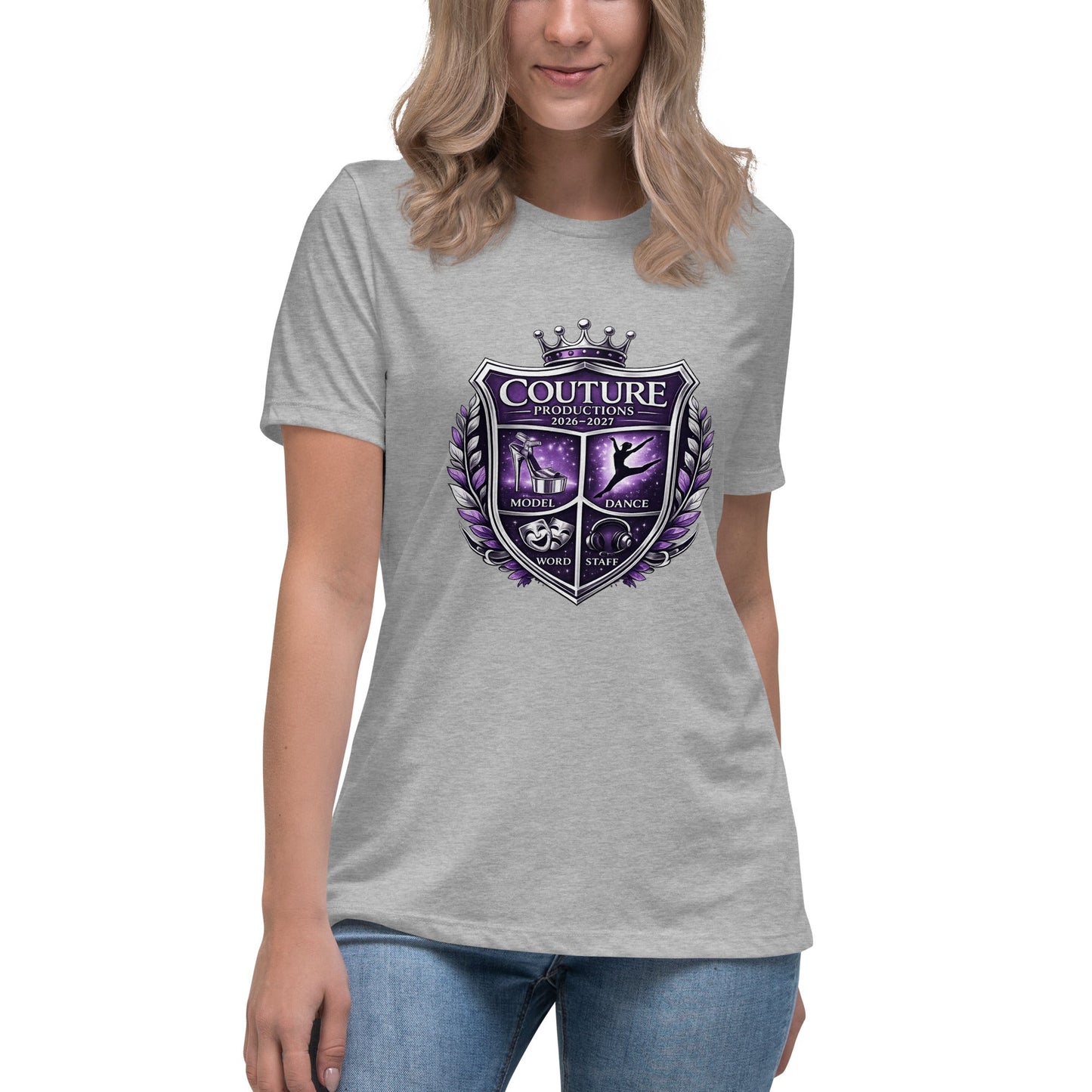 Performance | Women's Relaxed T Shirt | Couture Productions | Couture Shield Logo