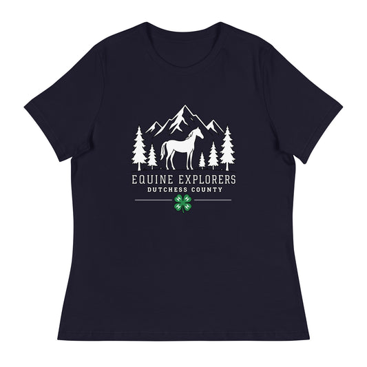 Performance | Women's Relaxed T Shirt | Equine Explorers | Dutchess Crest Trailblazers Logo