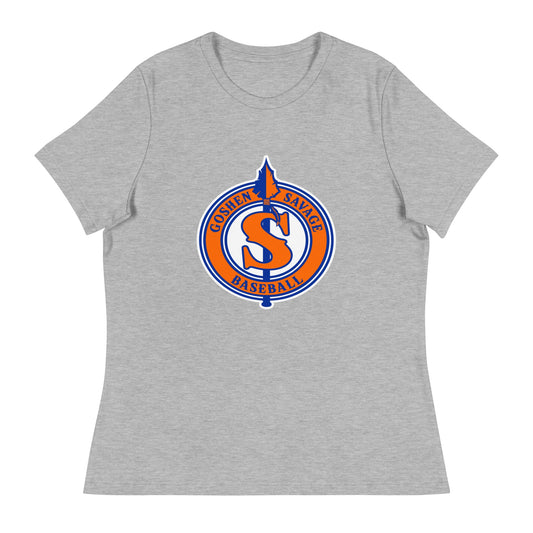 Performance | Women's Relaxed T Shirt | Goshen Savage Baseball | Badge Logo