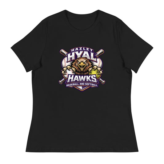 Performance | Women's Relaxed T Shirt | HYAL Hawks | Emblem Logo