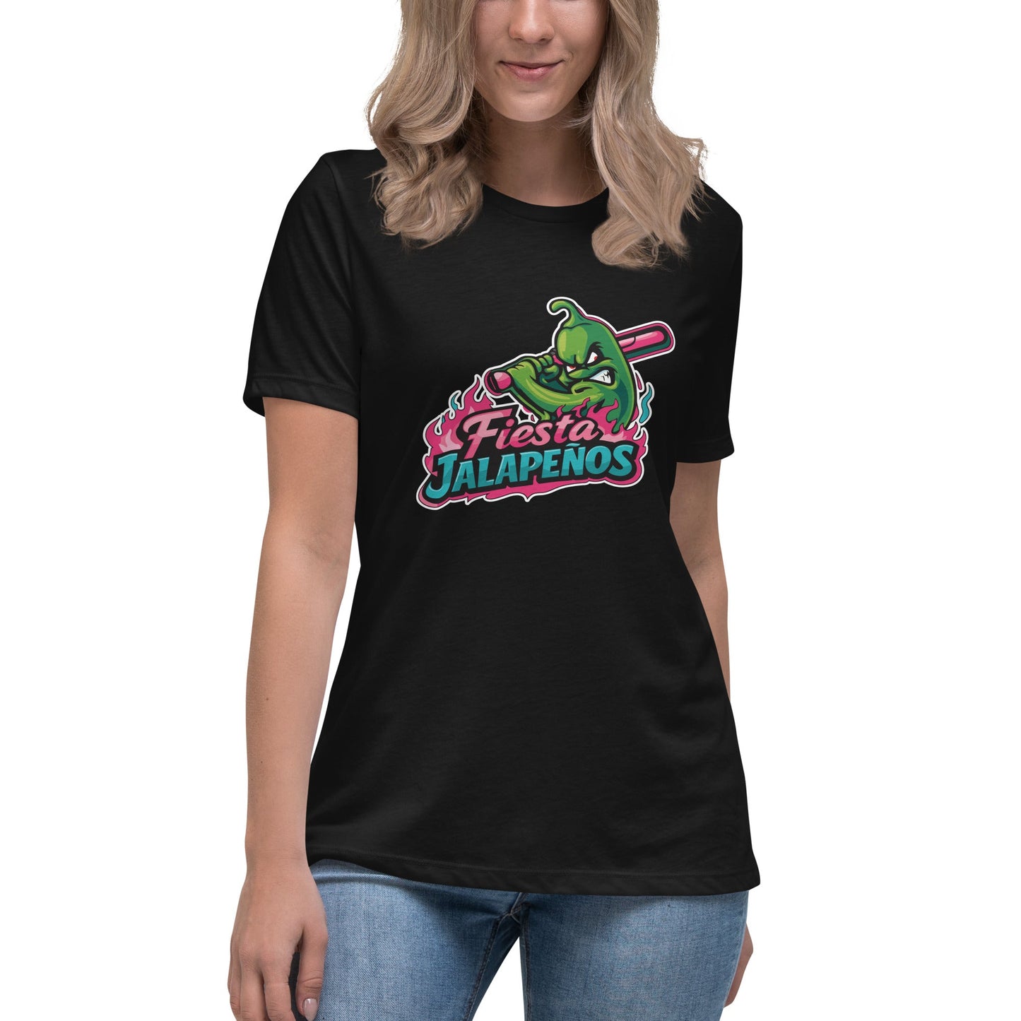 Performance | Women's Relaxed T Shirt | Jalapenos Baseball | Fiesta Logo