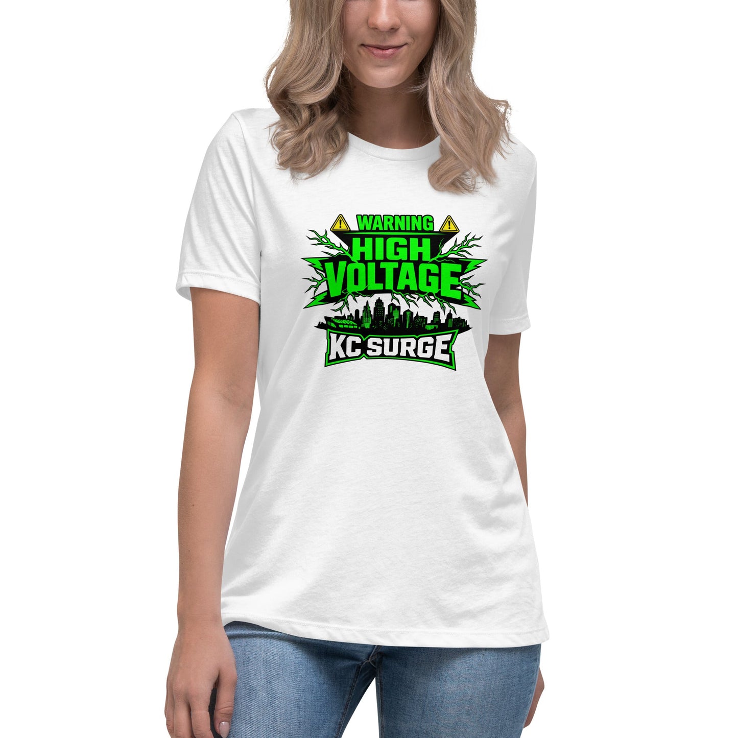 Performance | Women's Relaxed T Shirt | Kansas City Surge | High Voltage Logo