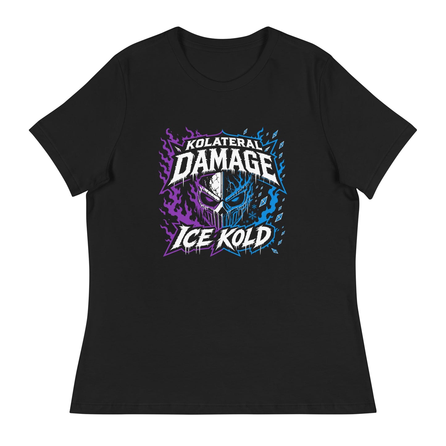 Performance | Women's Relaxed T Shirt | Kolateral Damage E-Sports | Ice Kold Crest Logo