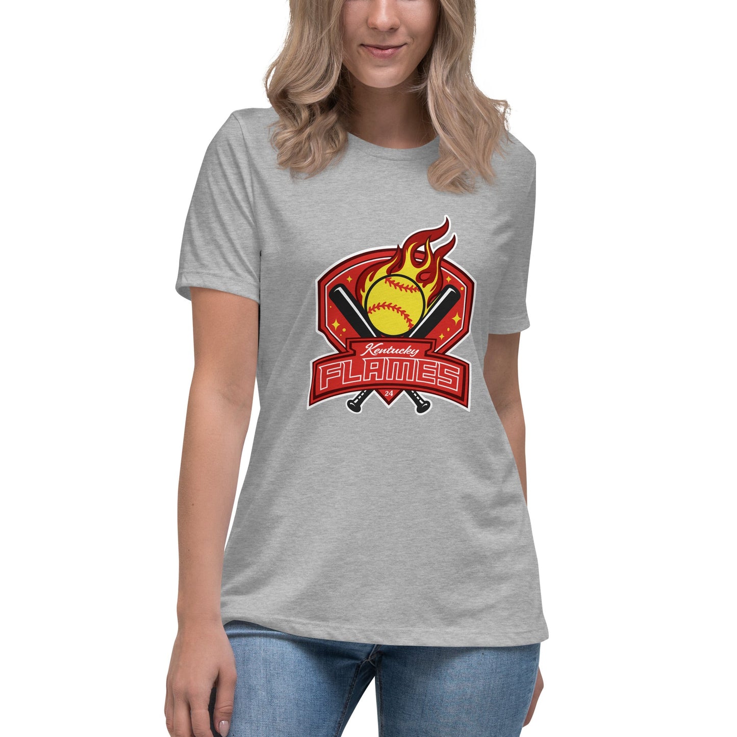 Performance | Women's Relaxed T Shirt | KY Flames | Emblem Logo