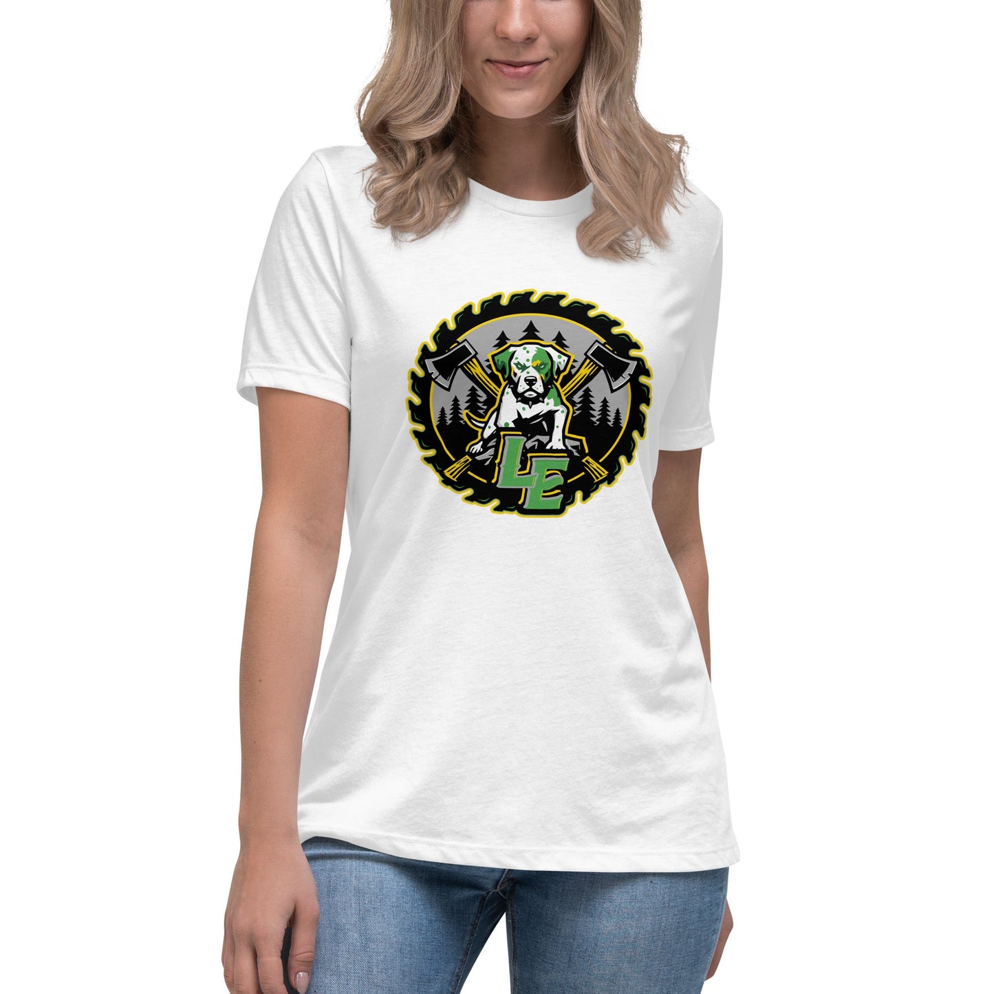 Performance | Women's Relaxed T Shirt | Lake Erie Power Pines | Saw Logo