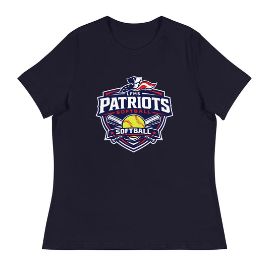 Performance | Women's Relaxed T Shirt | LFMS Athletics | Patriots Softball Logo