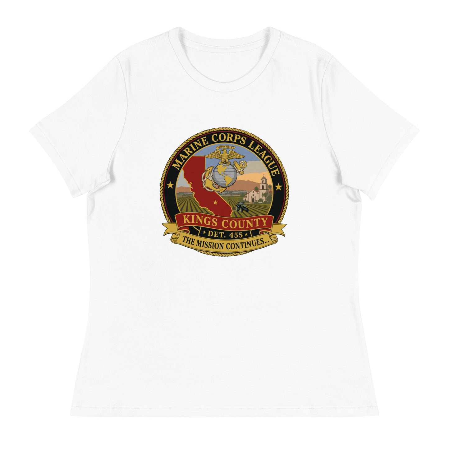 Performance | Women's Relaxed T Shirt | Marine Corps League kings County Det 455 | Shield Logo
