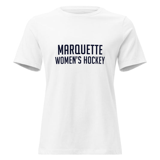 Performance | Women's Relaxed T Shirt | Marquette University Women's Hockey | Collegiate Front Logo