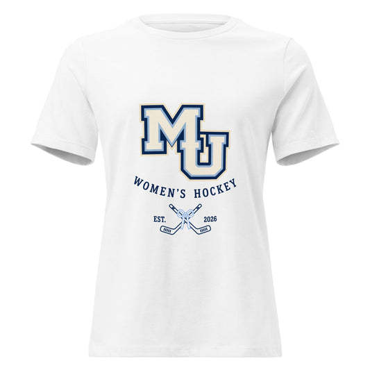 Performance | Women's Relaxed T Shirt | Marquette University Women's Hockey | Crest Logo