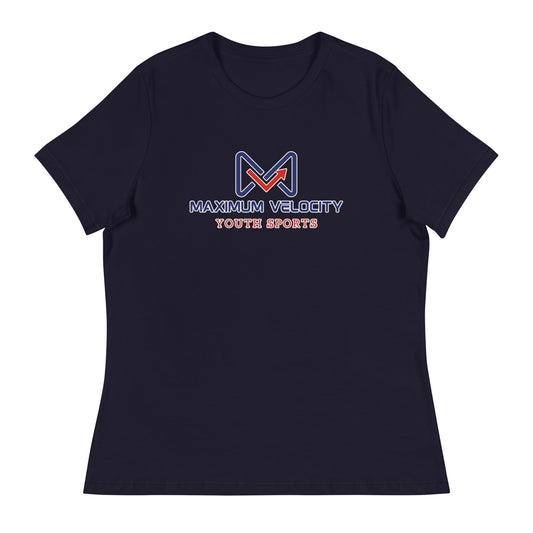 Performance | Women's Relaxed T Shirt | Maximum Velocity Youth Sports | Emblem Logo