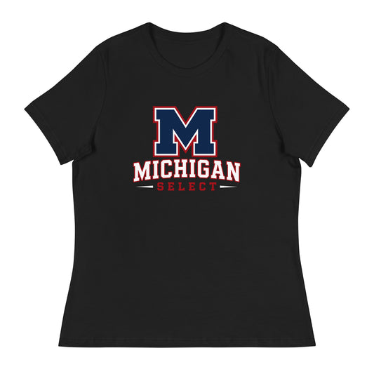 Performance | Women's Relaxed T Shirt | Michigan Select Baseball | Emblem Logo