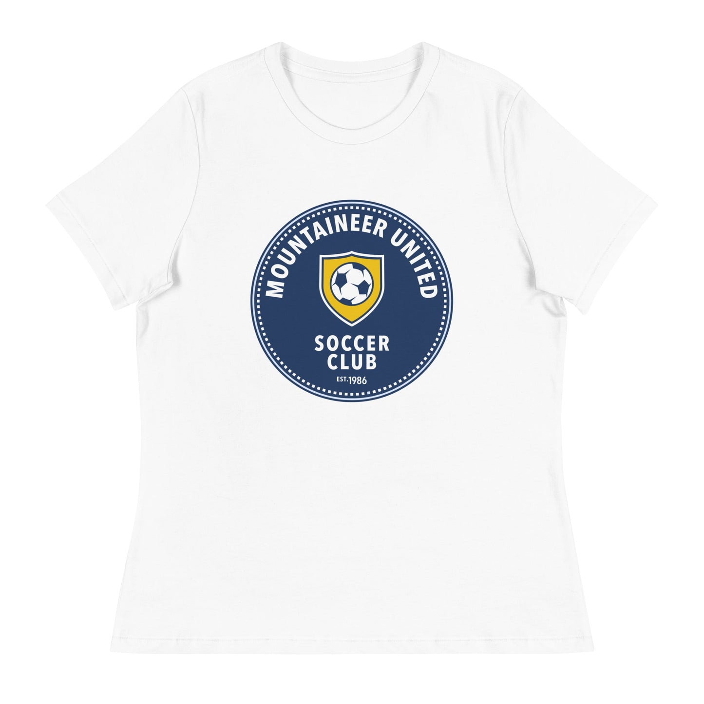 Performance | Women's Relaxed T Shirt | Mountaineer United Soccer Club | Badge Logo