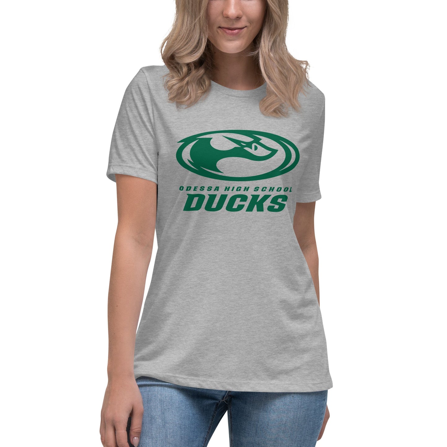 Performance | Women's Relaxed T Shirt | Odessa Girls Lacrosse | Ducks Green Logo