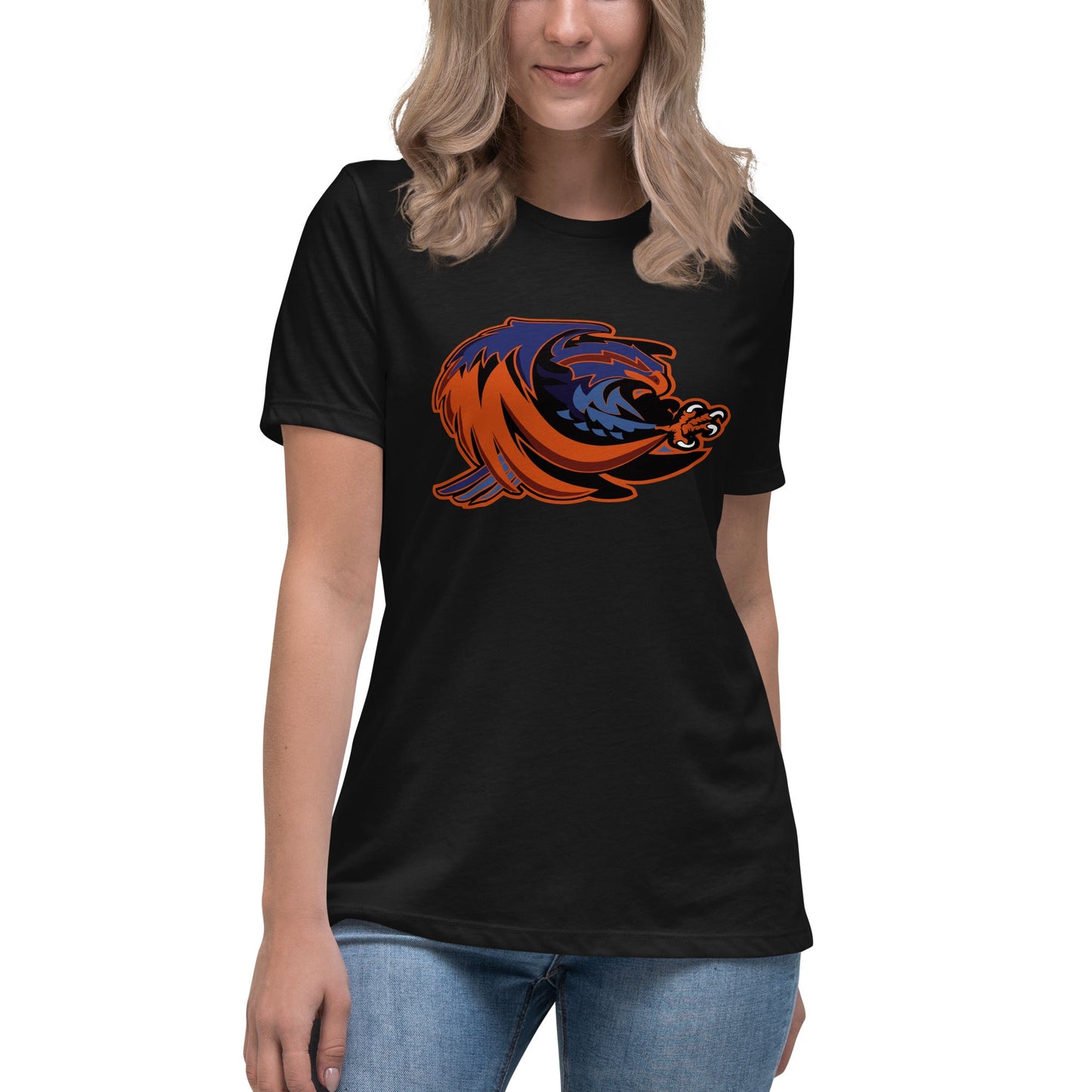 Performance | Women's Relaxed T Shirt | Offutt AFB Warhawks | Mascot Logo