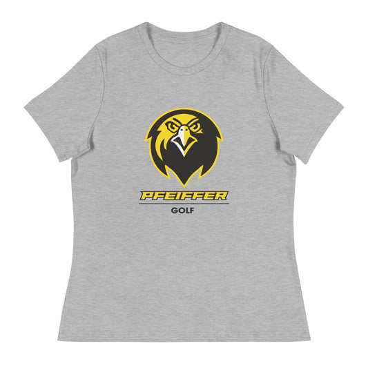 Performance | Women's Relaxed T Shirt | Pfeiffer University Golf | Falcon Logo