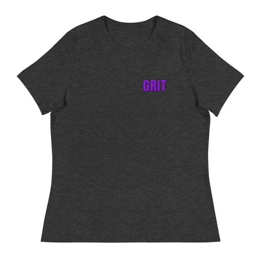Performance | Women's Relaxed T Shirt | Pure Grit Softball | Purple Logo