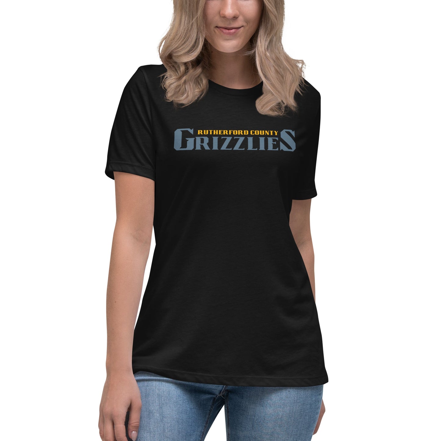 Performance | Women's Relaxed T Shirt | Rutherford County Grizzlies Football | Alt Script Logo