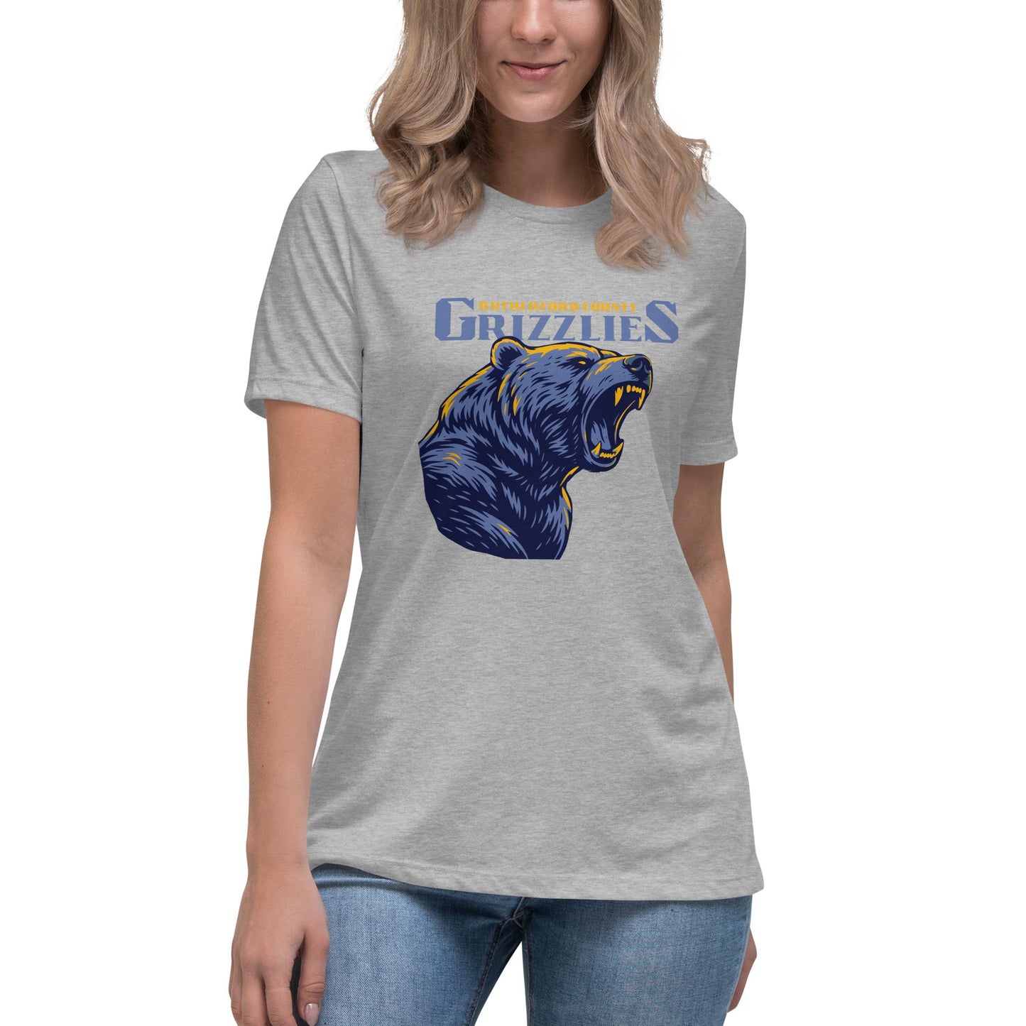 Performance | Women's Relaxed T Shirt | Rutherford County Grizzlies Football | Big Grizzlies Logo