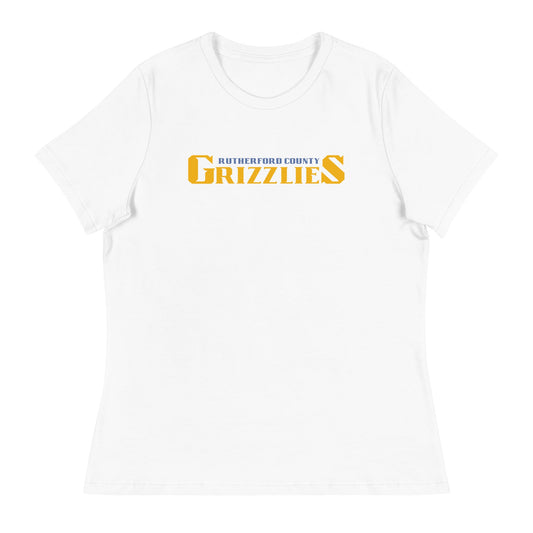 Performance | Women's Relaxed T Shirt | Rutherford County Grizzlies Football | Script Logo