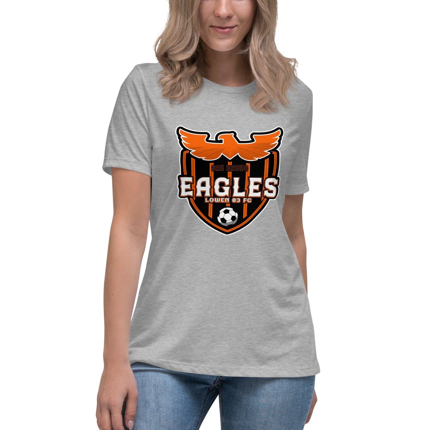 Performance | Women's Relaxed T Shirt | San Bruno Eagles | Shield Logo