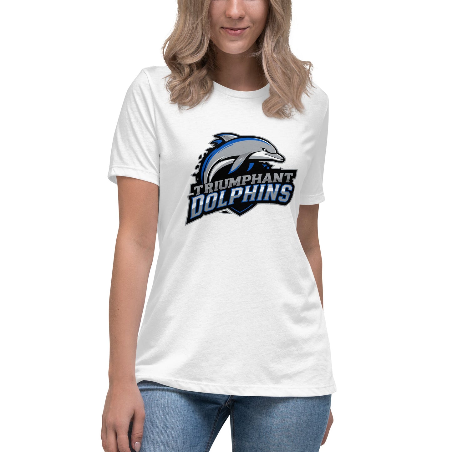 Performance | Women's Relaxed T Shirt | SE Triumphant Dolphins | Dolphins Mascot Logo