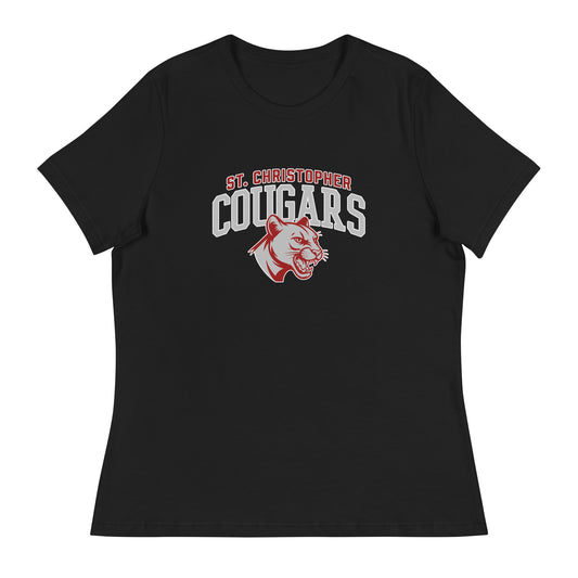 Performance | Women's Relaxed T Shirt | St. Christopher Cougars | Classic Logo