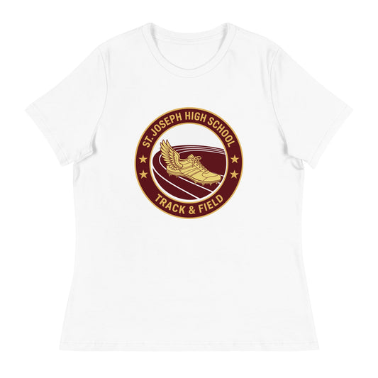 Performance | Women's Relaxed T Shirt | St. Joseph High School - Track & Field | Badge Logo