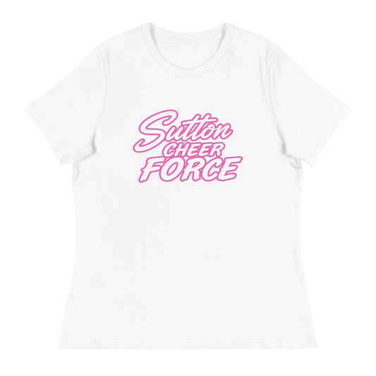 Performance | Women's Relaxed T Shirt | Sutton Cheer Force | Script Logo