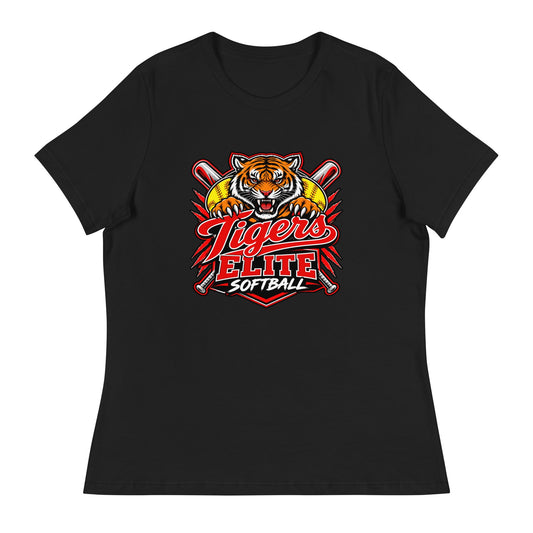 Performance | Women's Relaxed T Shirt | Tigers Elite Softball | Emblem Logo