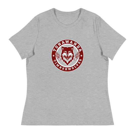 Performance | Women's Relaxed T Shirt | Tonawanda High School Track and Field | Mascot Badge Logo