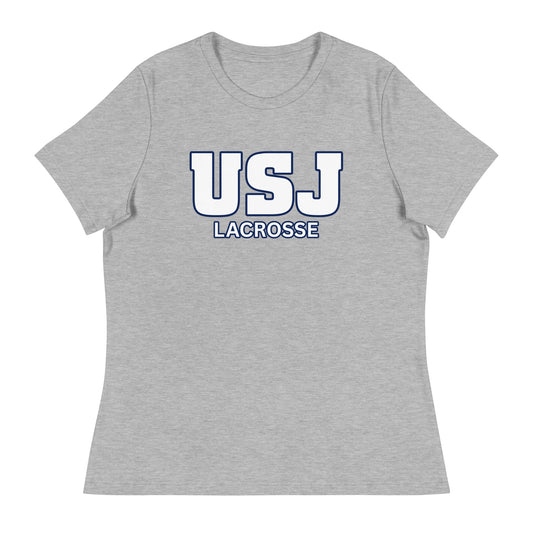 Performance | Women's Relaxed T Shirt | USJ women’s lacrosse | Modern Script Logo