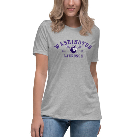 Performance | Women's Relaxed T Shirt | UW Women's Club Lacrosse | Washington Lacrosse Logo