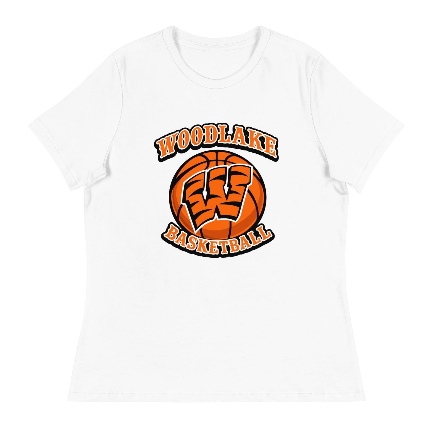 Performance | Women's Relaxed T Shirt | Woodlake Boys Basketball | Athletics Logo