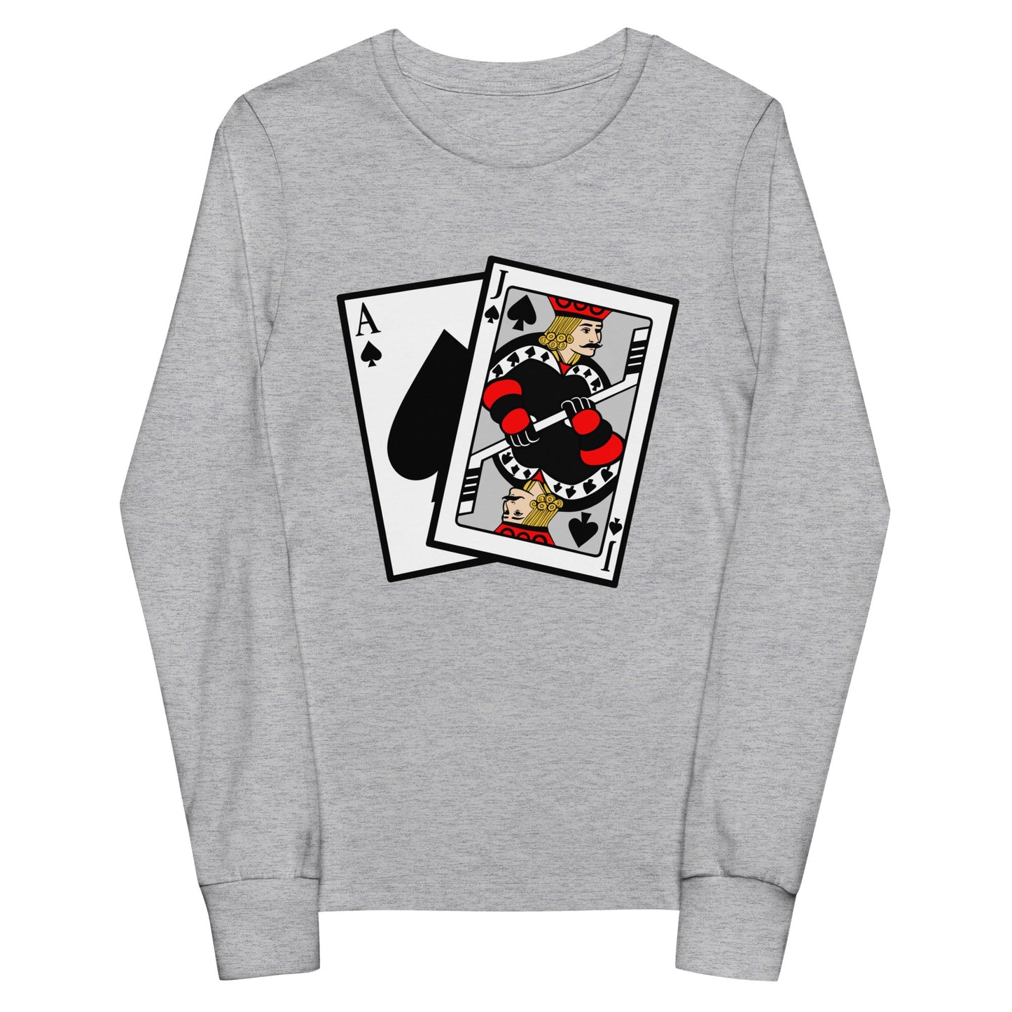 Performance | Youth Long Sleeve T-Shirt | Blackjack’s Roller Hockey | Royal Spade Crest Logo