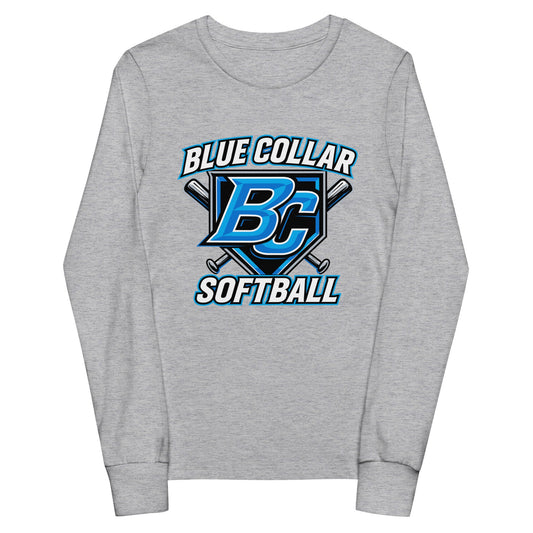 Performance | Youth Long Sleeve T-Shirt | Blue Collar Softball 2034 | Shield Logo