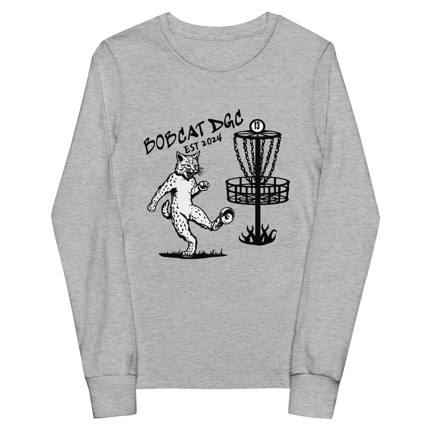 Performance | Youth Long Sleeve T-Shirt | Bobcat DGC | Predator Disc Golf Logo