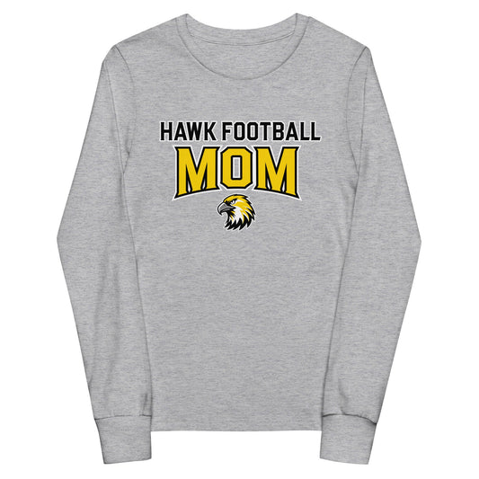 Performance | Youth Long Sleeve T-Shirt | Cardinal Ohara Hawks | Football Mom Logo