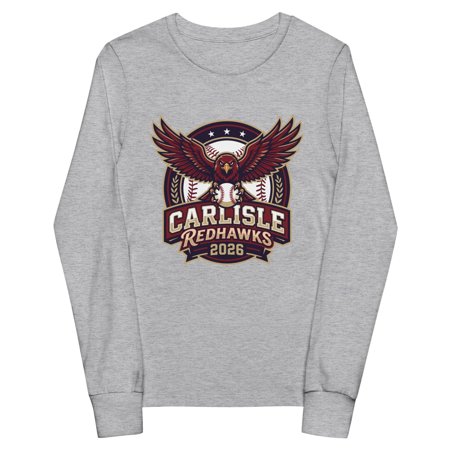 Performance | Youth Long Sleeve T-Shirt | Carlisle Redhawks | Emblem Logo