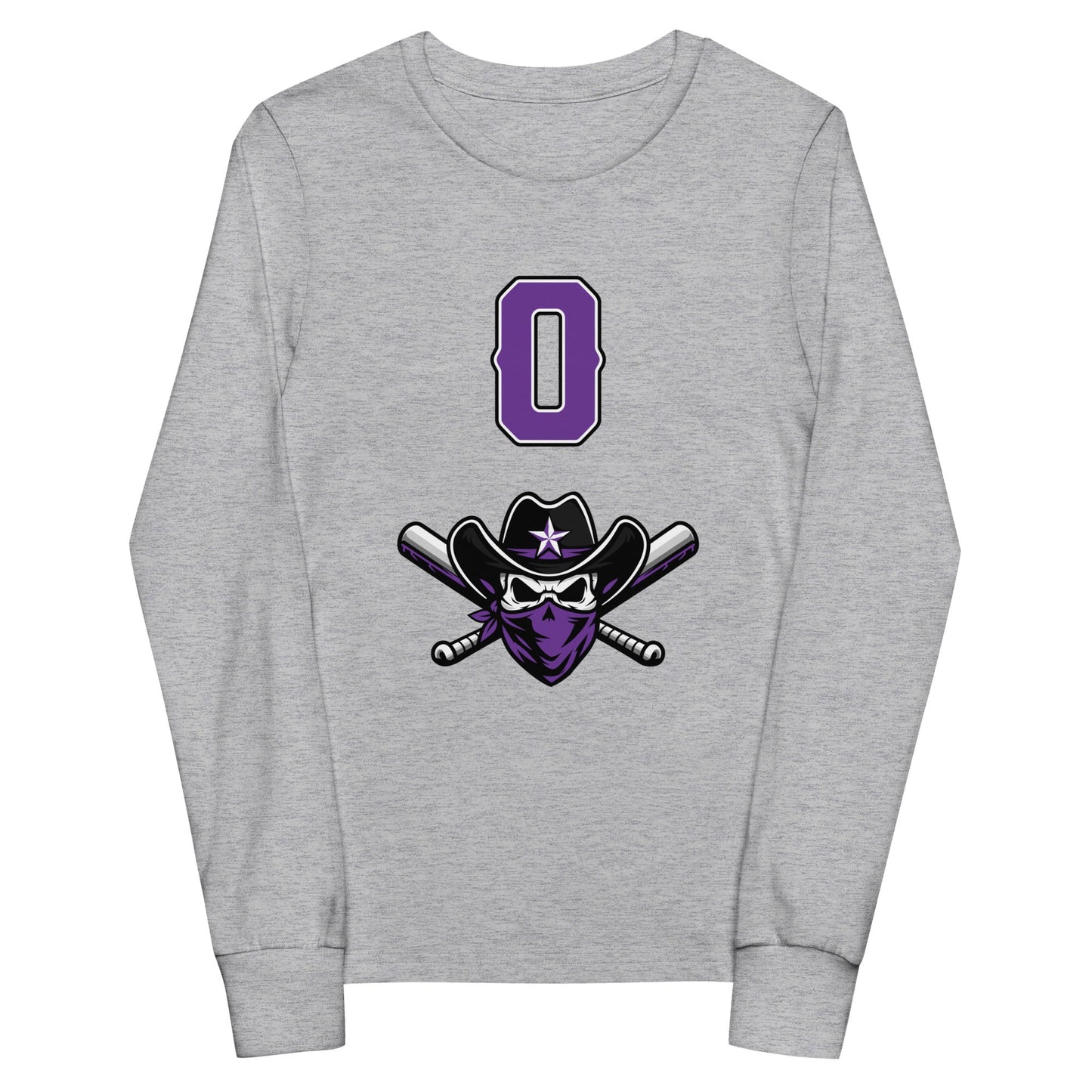 Performance | Youth Long Sleeve T-Shirt | Carolina Outlaws Baseball | Purple Renegades Logo